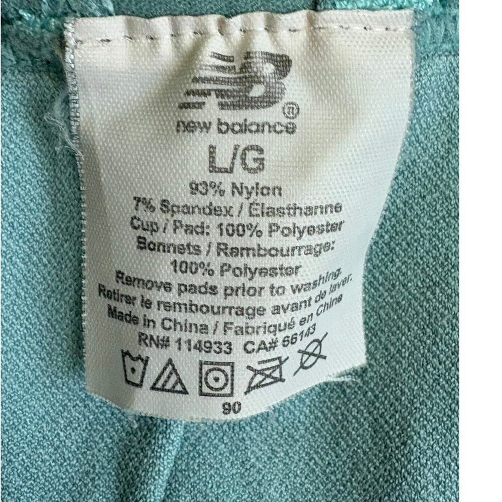 New Balance Women's Size Large Blue Racerback Nylon Logo Sports Bra Cropped Top - Picture 4 of 4
